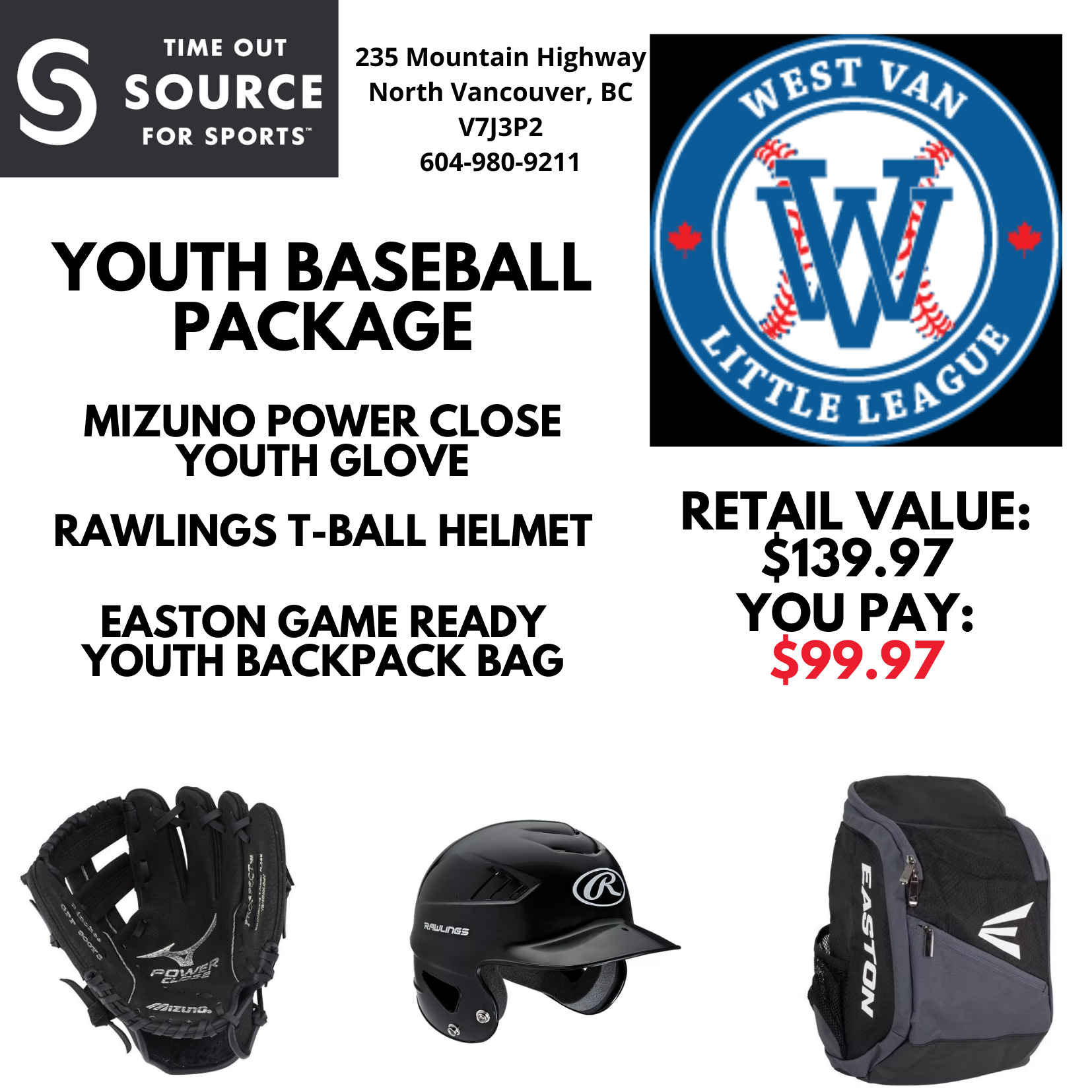 Youth Baseball Package